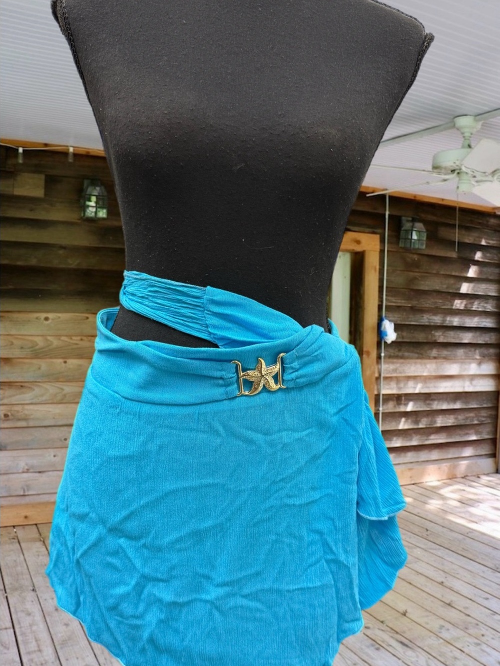 Turquoise Wrap Mini Skirt with Decorative Buckle size XXL 20 new with tag